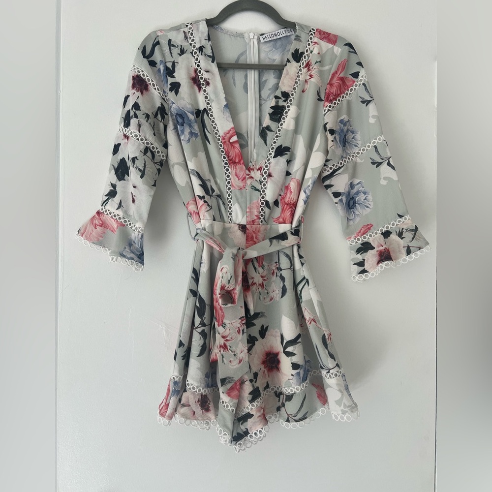 Hello Molly Floral Romper Medium